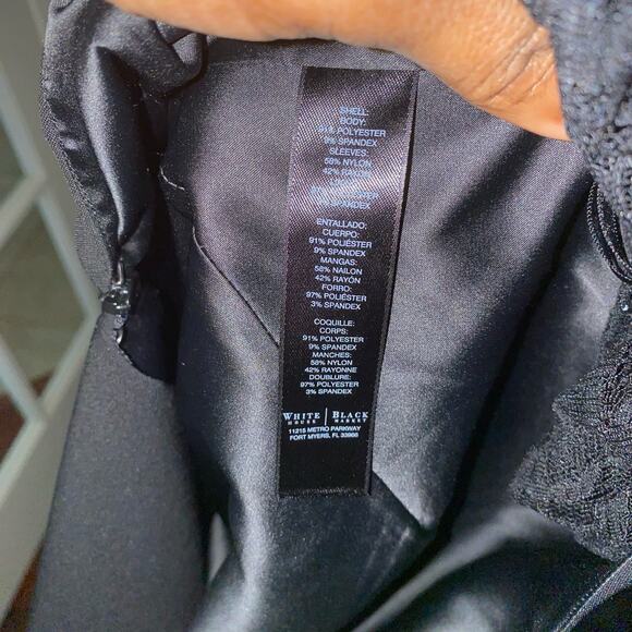 White House Black Market Lace Sleeve Sheath Dress size 4 with key hole button - Picture 8 of 9